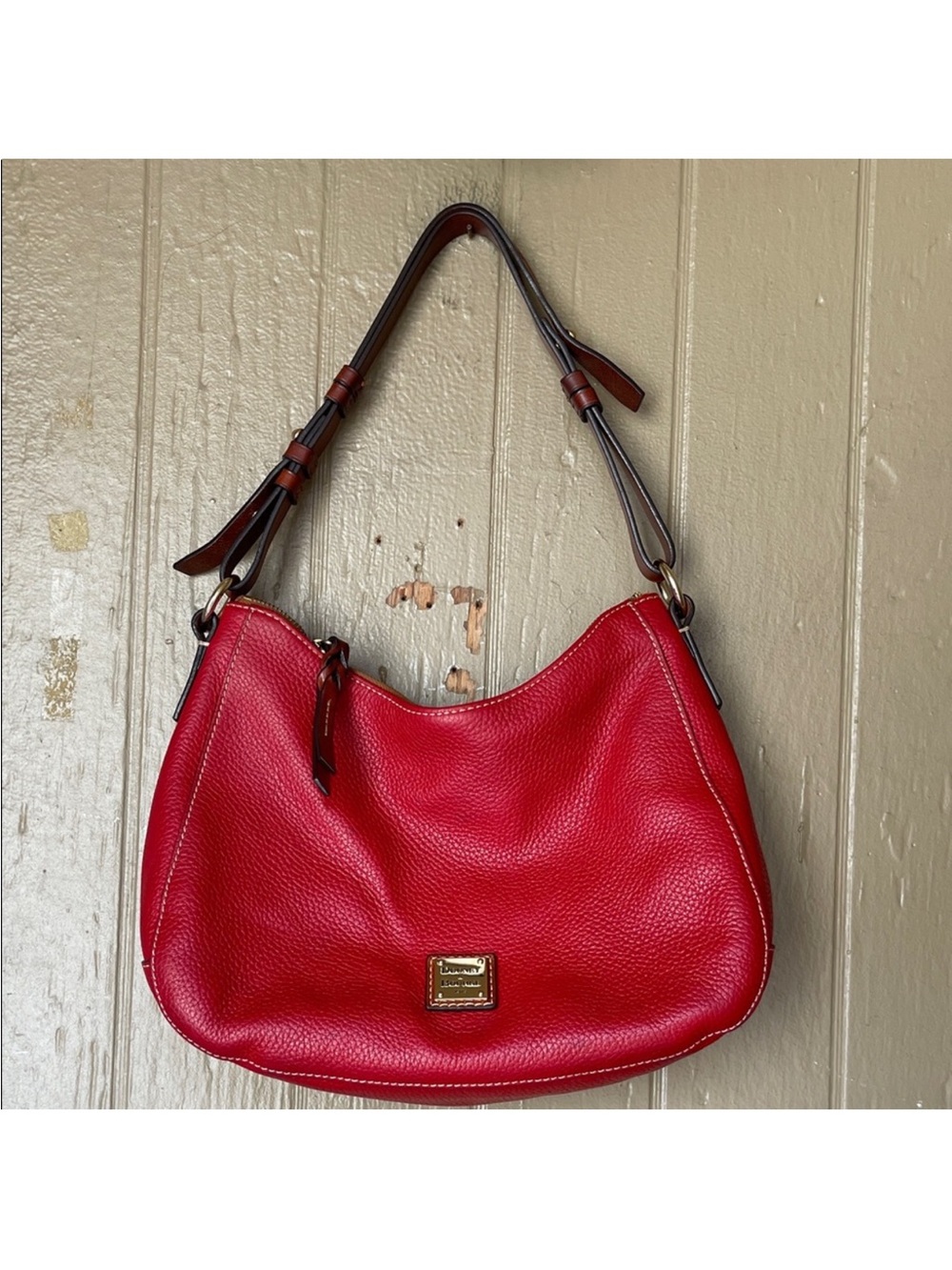 Dooney & Bourke Kiley Small Red Pebble Leather Shoulder Bag